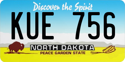 ND license plate KUE756