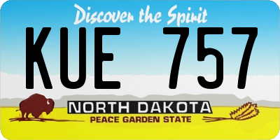 ND license plate KUE757