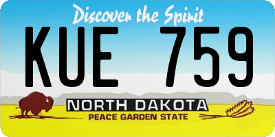 ND license plate KUE759