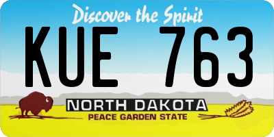 ND license plate KUE763
