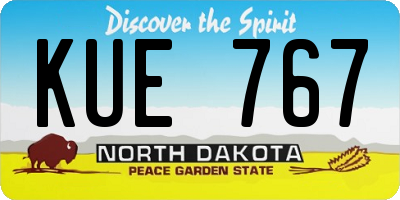 ND license plate KUE767