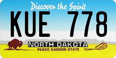 ND license plate KUE778