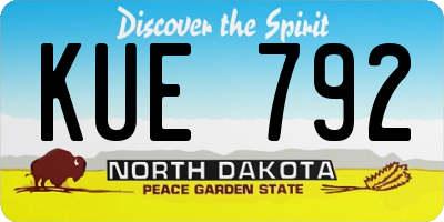 ND license plate KUE792