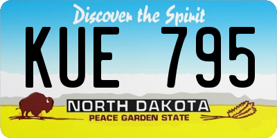 ND license plate KUE795