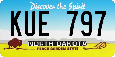 ND license plate KUE797