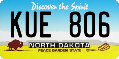 ND license plate KUE806