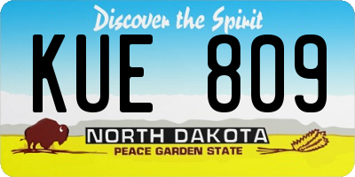 ND license plate KUE809