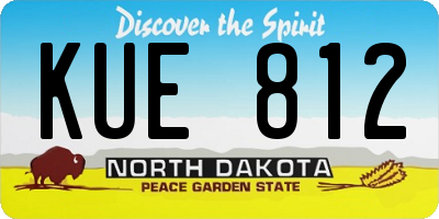 ND license plate KUE812