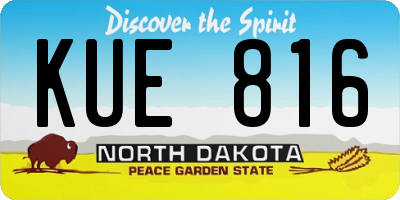 ND license plate KUE816