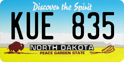 ND license plate KUE835