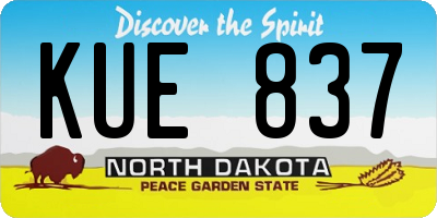 ND license plate KUE837