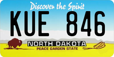 ND license plate KUE846
