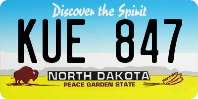 ND license plate KUE847
