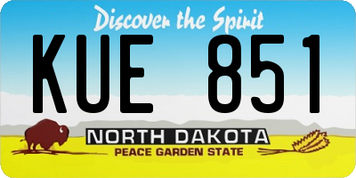 ND license plate KUE851