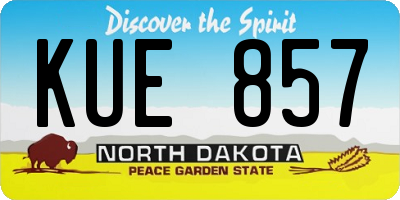 ND license plate KUE857