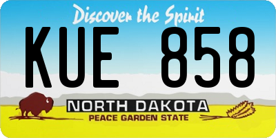 ND license plate KUE858