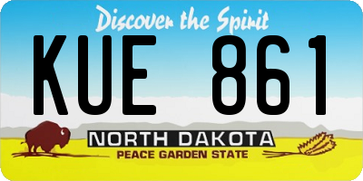 ND license plate KUE861