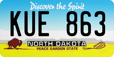 ND license plate KUE863