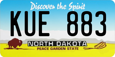 ND license plate KUE883