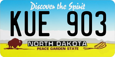 ND license plate KUE903