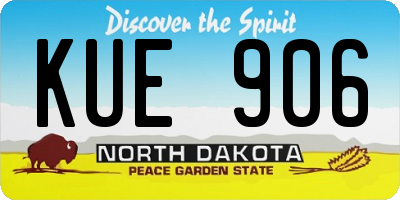 ND license plate KUE906