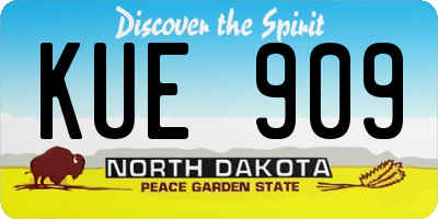 ND license plate KUE909