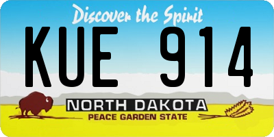 ND license plate KUE914