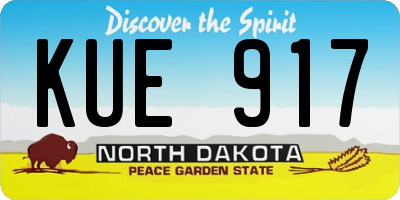 ND license plate KUE917