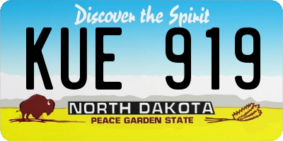 ND license plate KUE919
