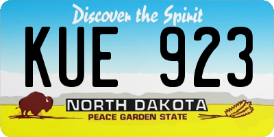 ND license plate KUE923