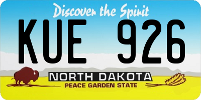ND license plate KUE926