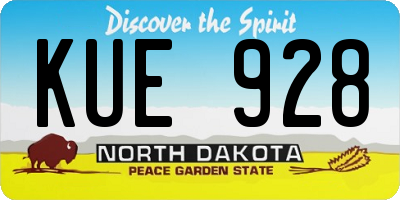 ND license plate KUE928