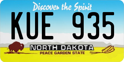 ND license plate KUE935
