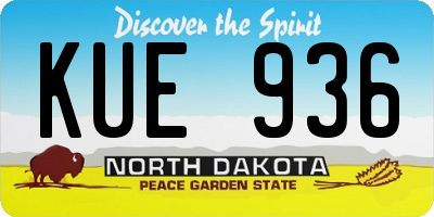 ND license plate KUE936