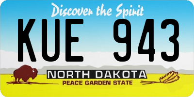 ND license plate KUE943