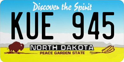 ND license plate KUE945