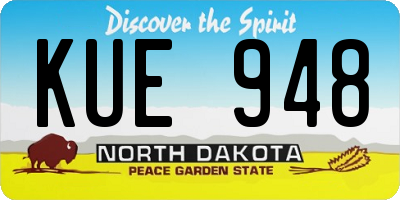 ND license plate KUE948