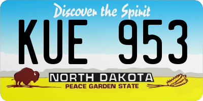 ND license plate KUE953
