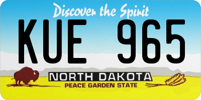 ND license plate KUE965