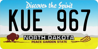ND license plate KUE967