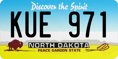 ND license plate KUE971