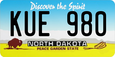 ND license plate KUE980