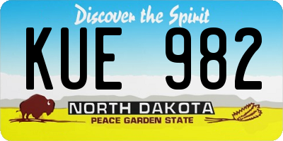 ND license plate KUE982