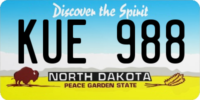 ND license plate KUE988
