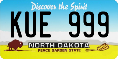 ND license plate KUE999