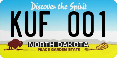 ND license plate KUF001