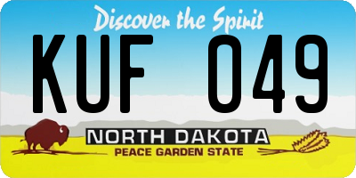 ND license plate KUF049