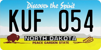 ND license plate KUF054