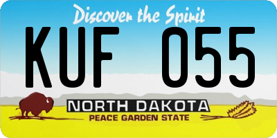 ND license plate KUF055