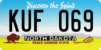 ND license plate KUF069
